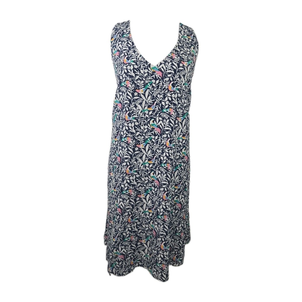 LOFT Plus Size XXL Dress Navy Floral Racerback Sleeveless Lined Sundress